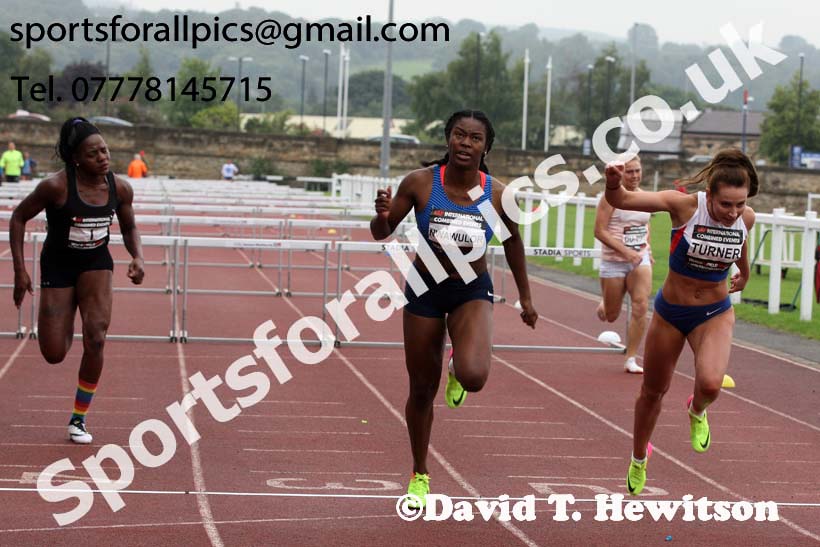 Womens heptathlon 100 metres hurdles, EAP International Cominted Events, Hexham. Photo: David T. Hewitson/Sports for All Pics